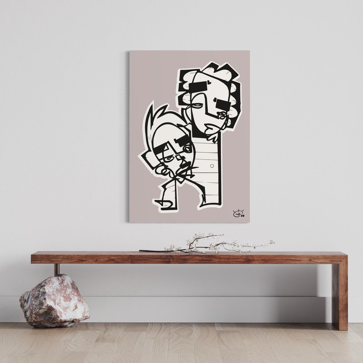 HIGHTOWER  | Line drawing modern cubism art poster