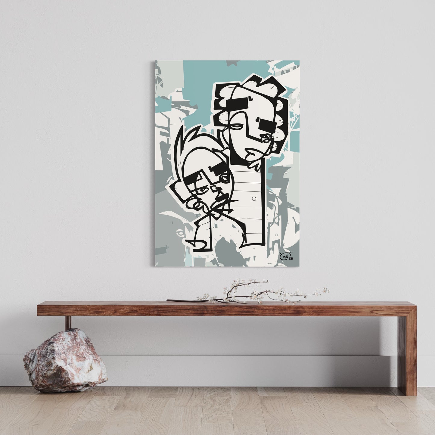 HIGHTOWER  | Line drawing modern cubism art poster