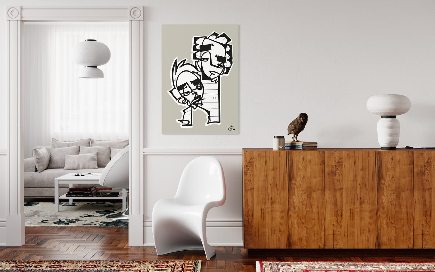 HIGHTOWER  | Line drawing modern cubism art poster