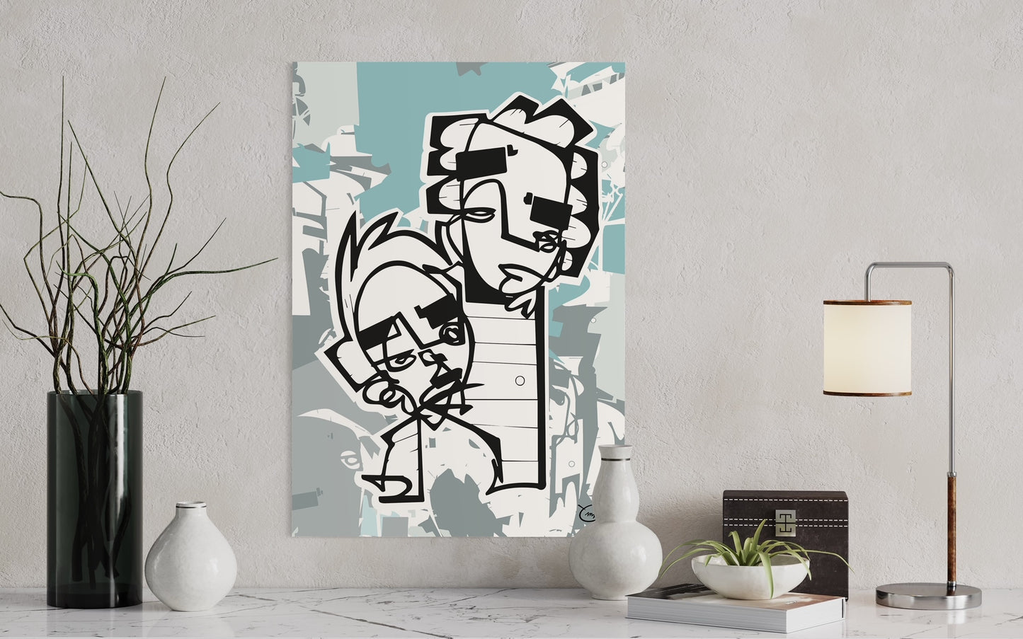 HIGHTOWER  | Line drawing modern cubism art poster