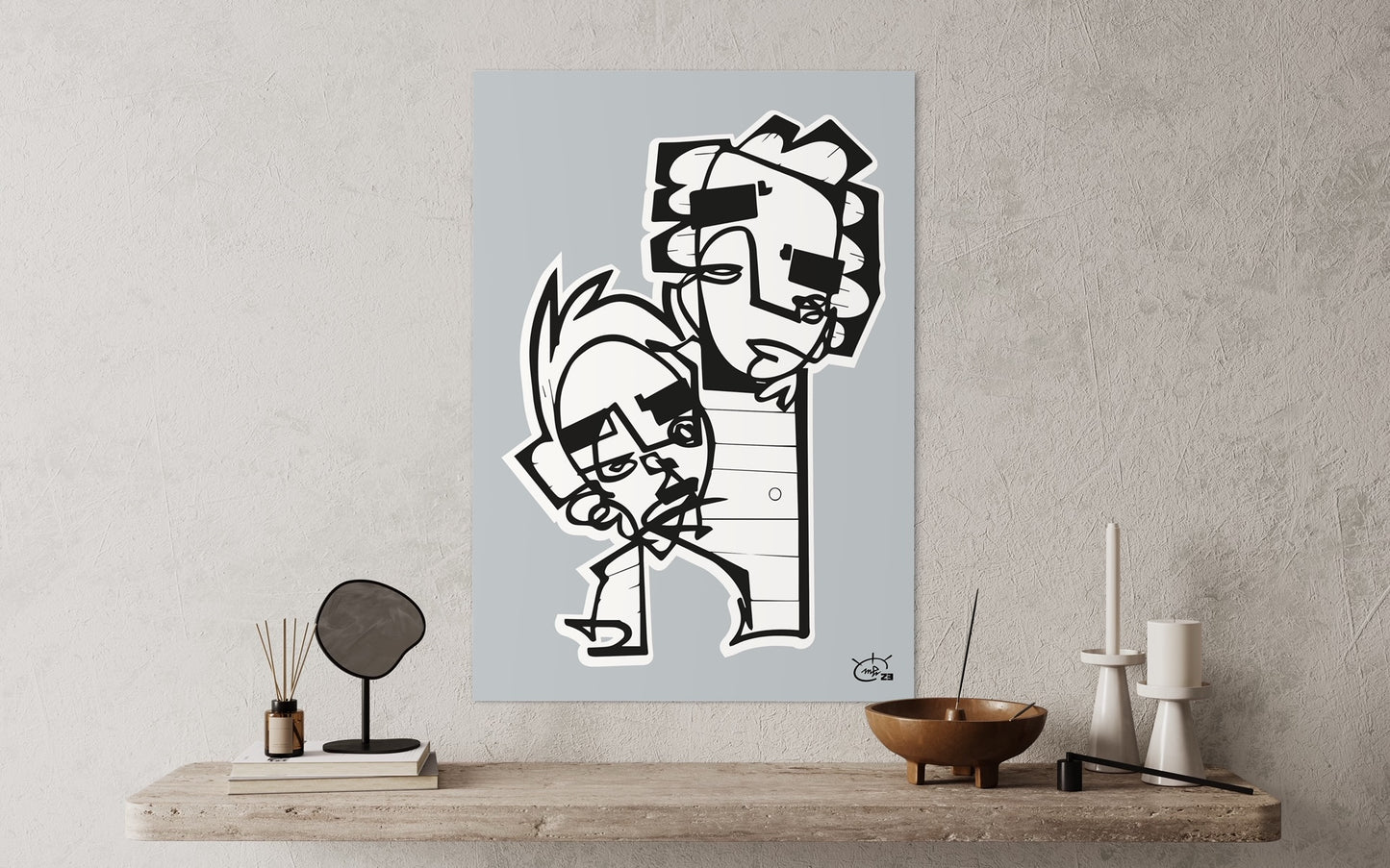 HIGHTOWER  | Line drawing modern cubism art poster
