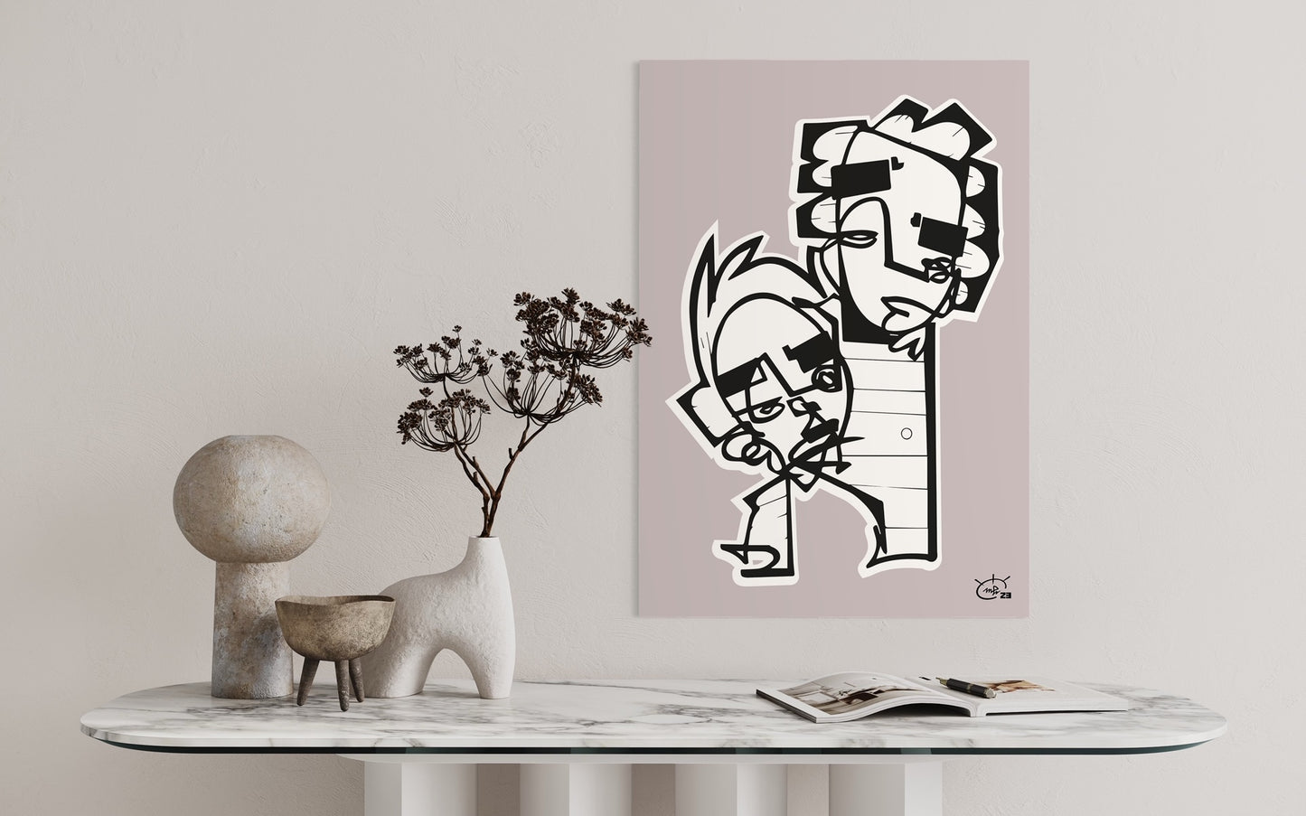 HIGHTOWER  | Line drawing modern cubism art poster