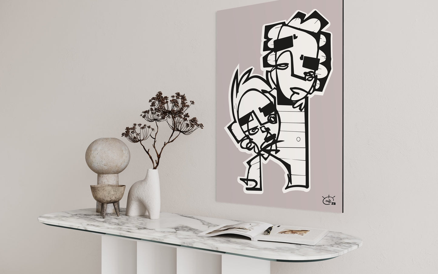 HIGHTOWER  | Line drawing modern cubism art poster