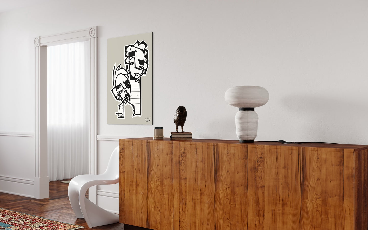 HIGHTOWER  | Line drawing modern cubism art poster