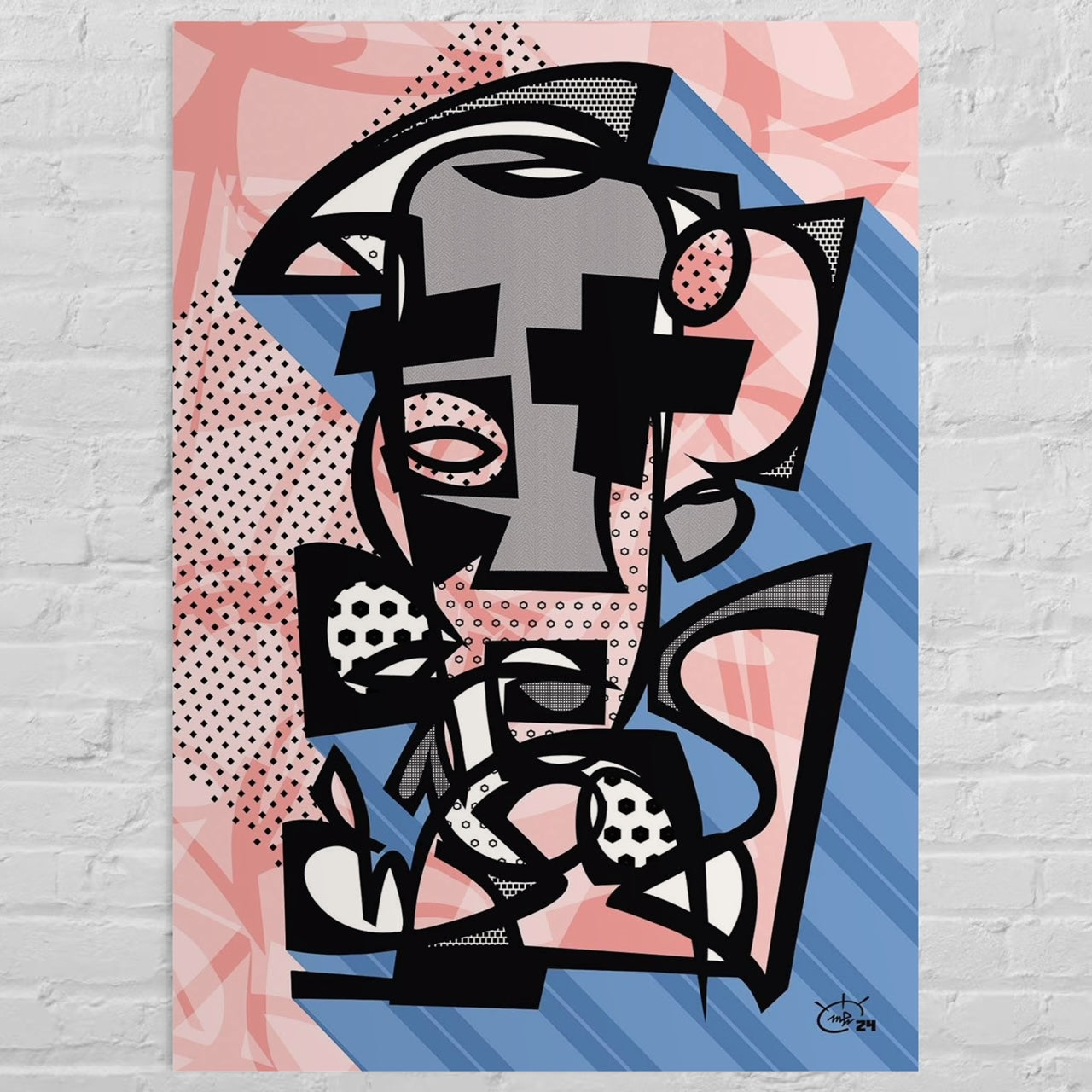 DJANGO | Abstract cubist canvas art print