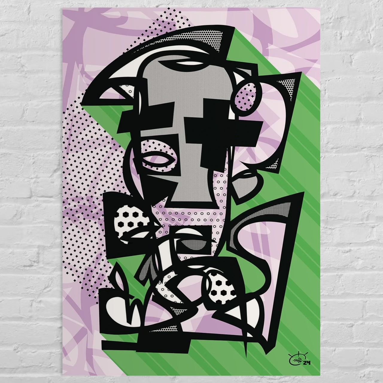 DJANGO | Abstract cubist canvas art print