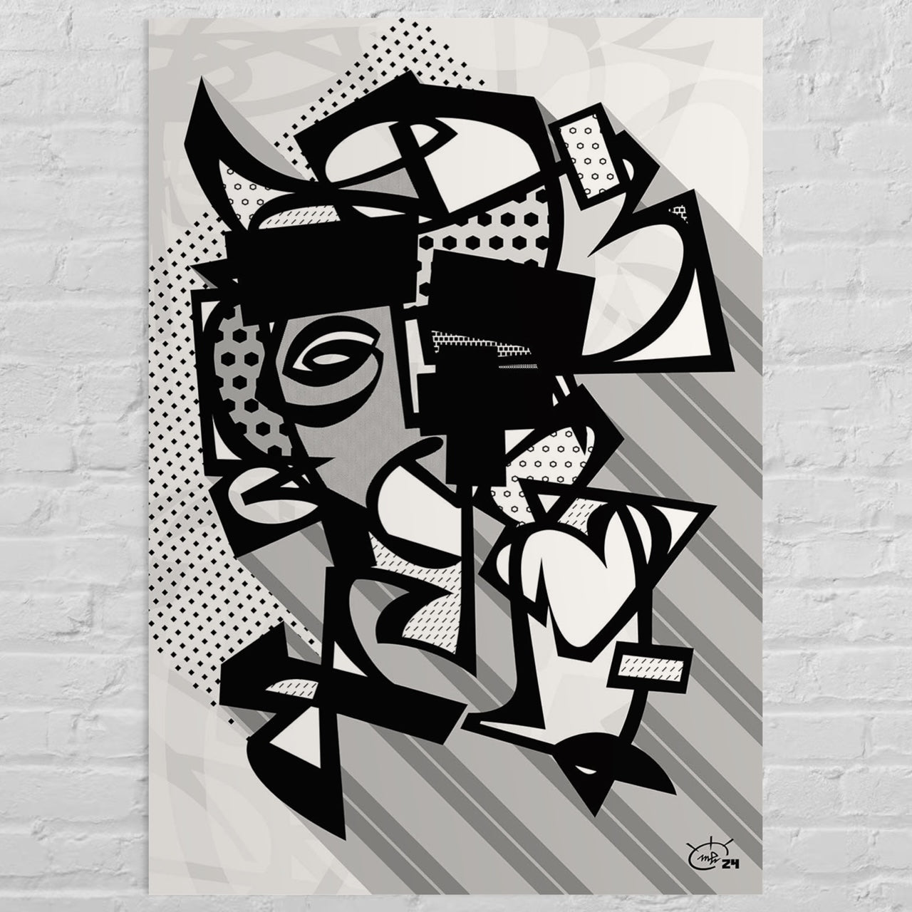 VATO LOCO | One line modern abstract fine art poster