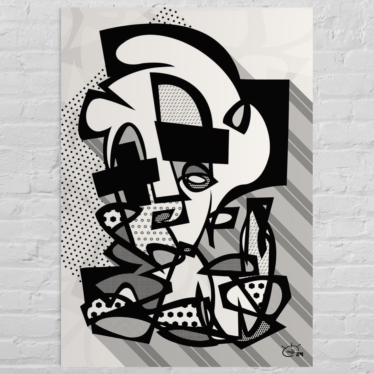 POPPA WHOPPA | One line modern abstract fine art poster