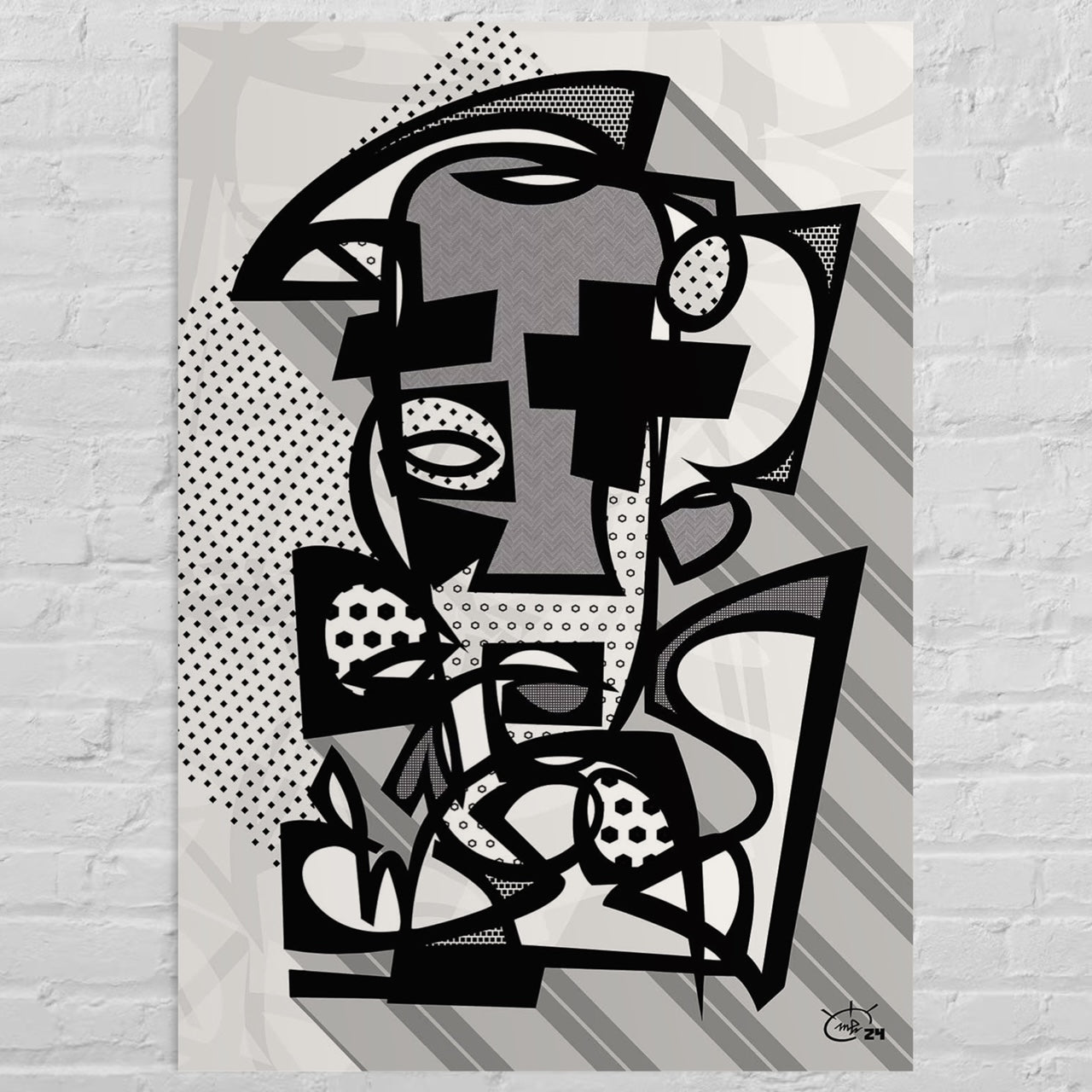 DJANGO | Abstract cubist canvas art print