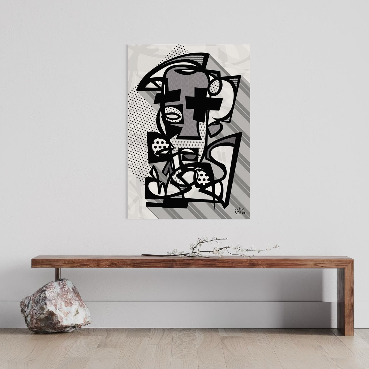 DJANGO | Abstract cubist canvas art print