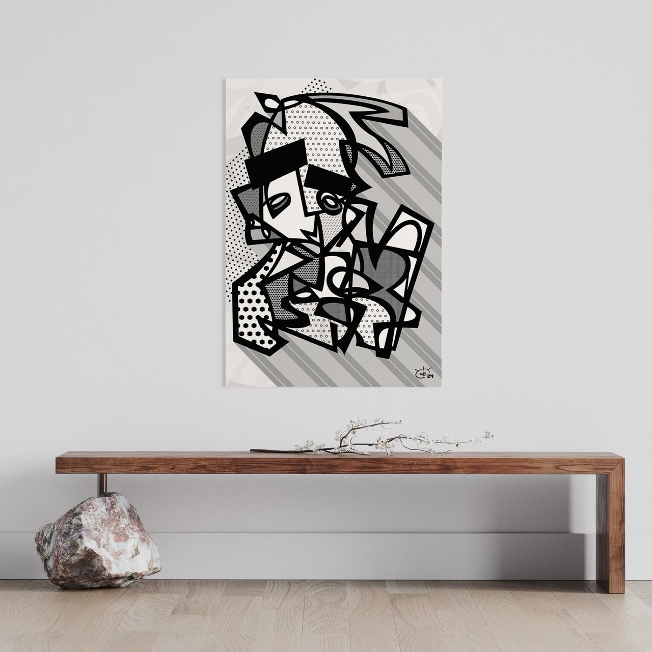 TIM IDO | One line modern abstract fine art poster