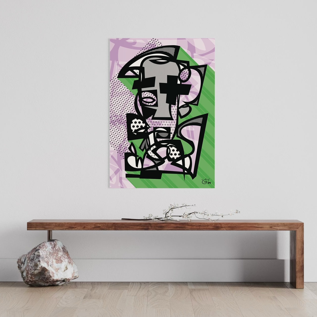 DJANGO | Abstract cubist canvas art print