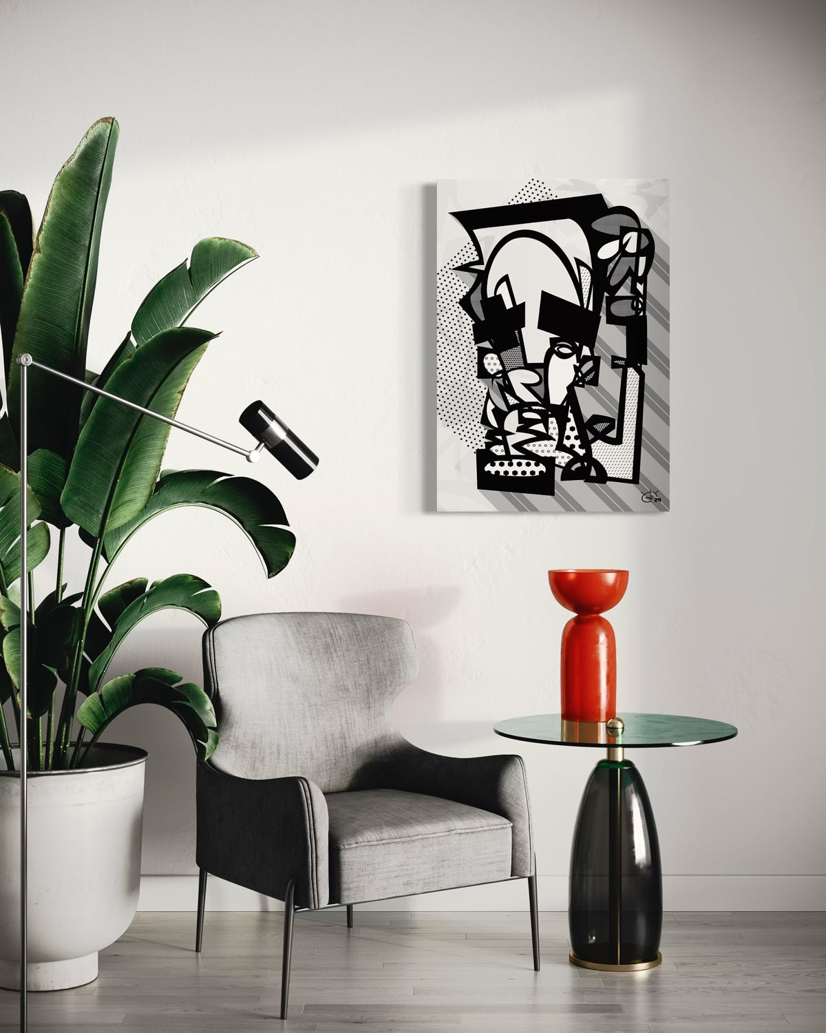 JUGGLA | Single line canvas art print