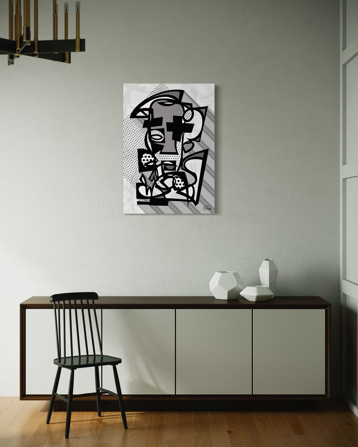 DJANGO | Abstract cubist canvas art print