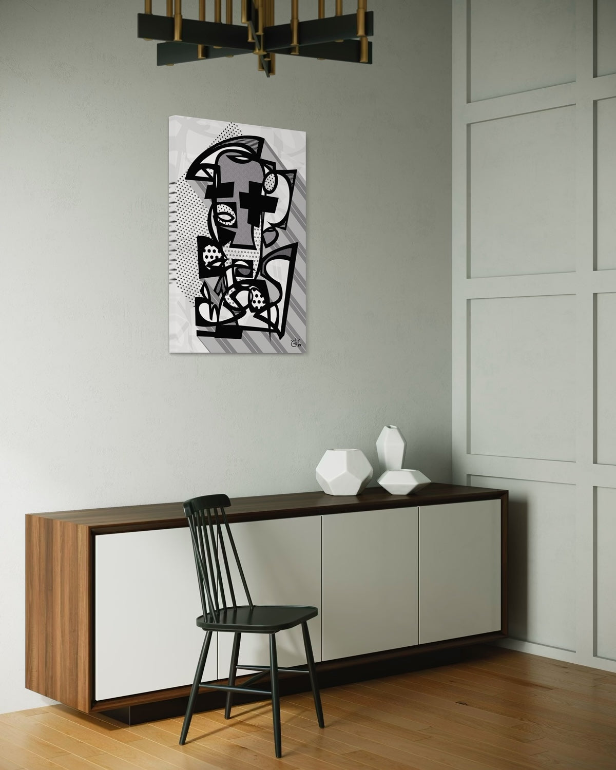 DJANGO | Abstract cubist canvas art print