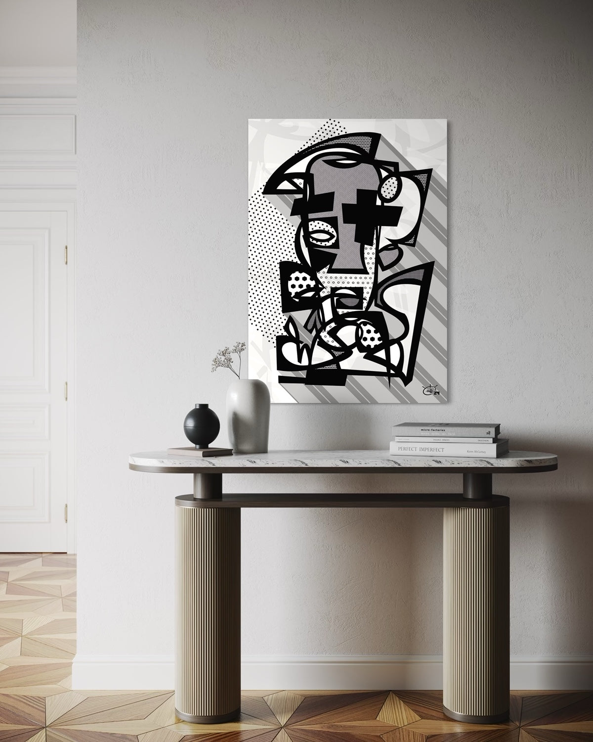 DJANGO | Abstract cubist canvas art print