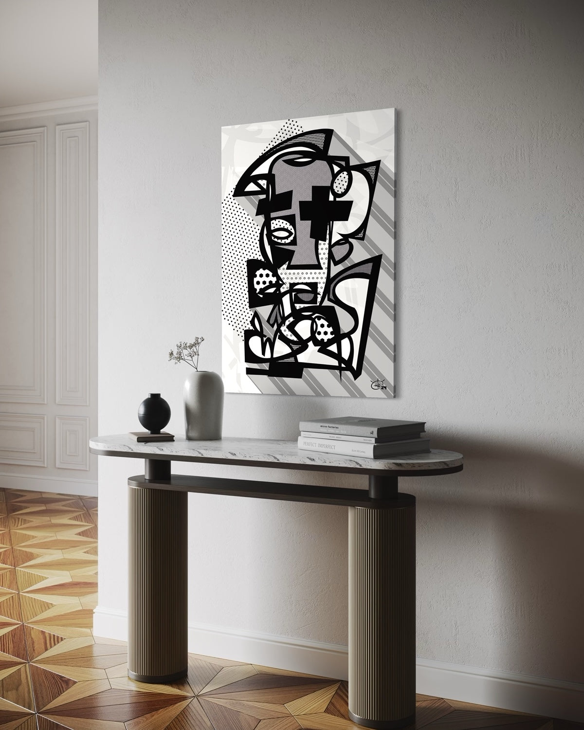 DJANGO | Abstract cubist canvas art print