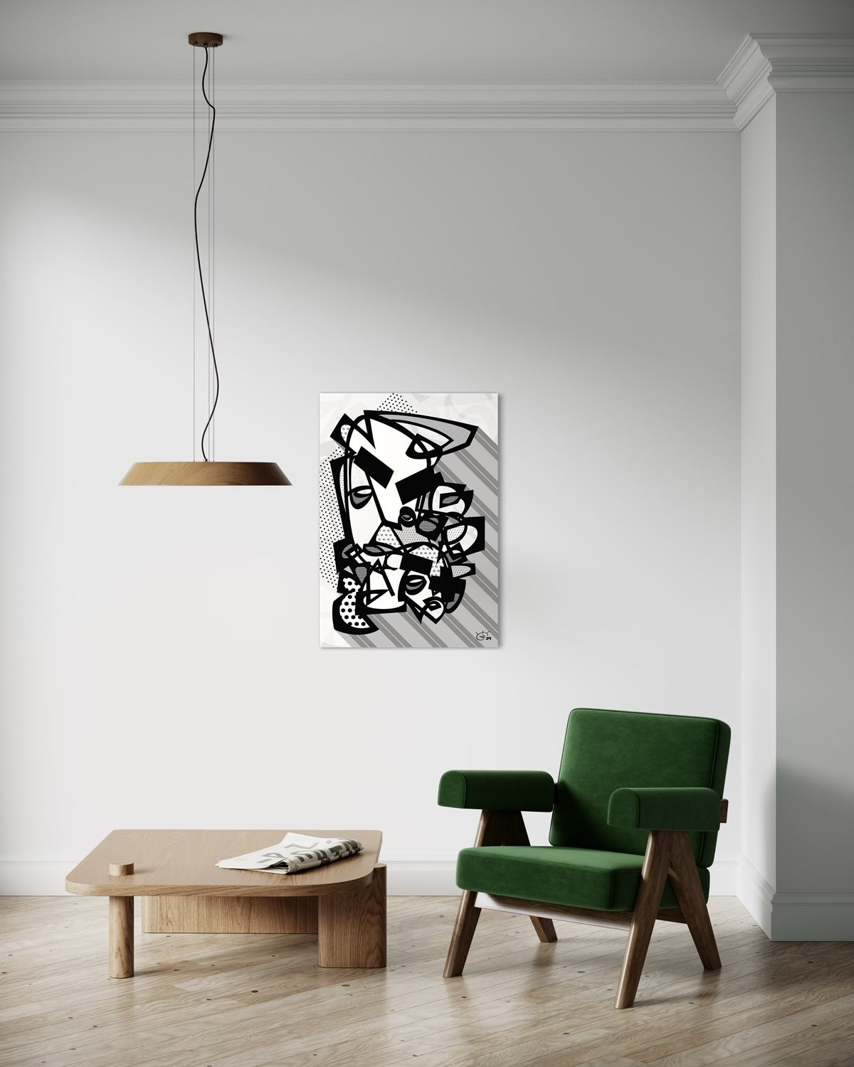 KUSH KUSH | Single line painting modern abstract canvas art print