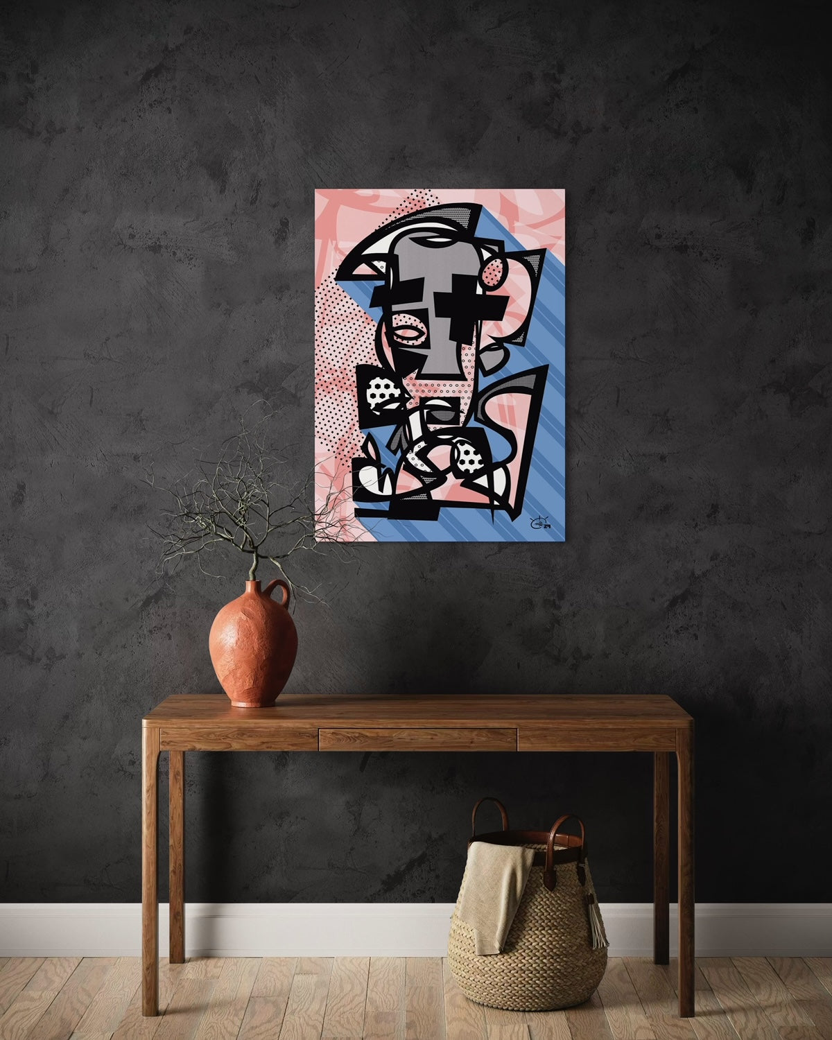 DJANGO | Abstract cubist canvas art print