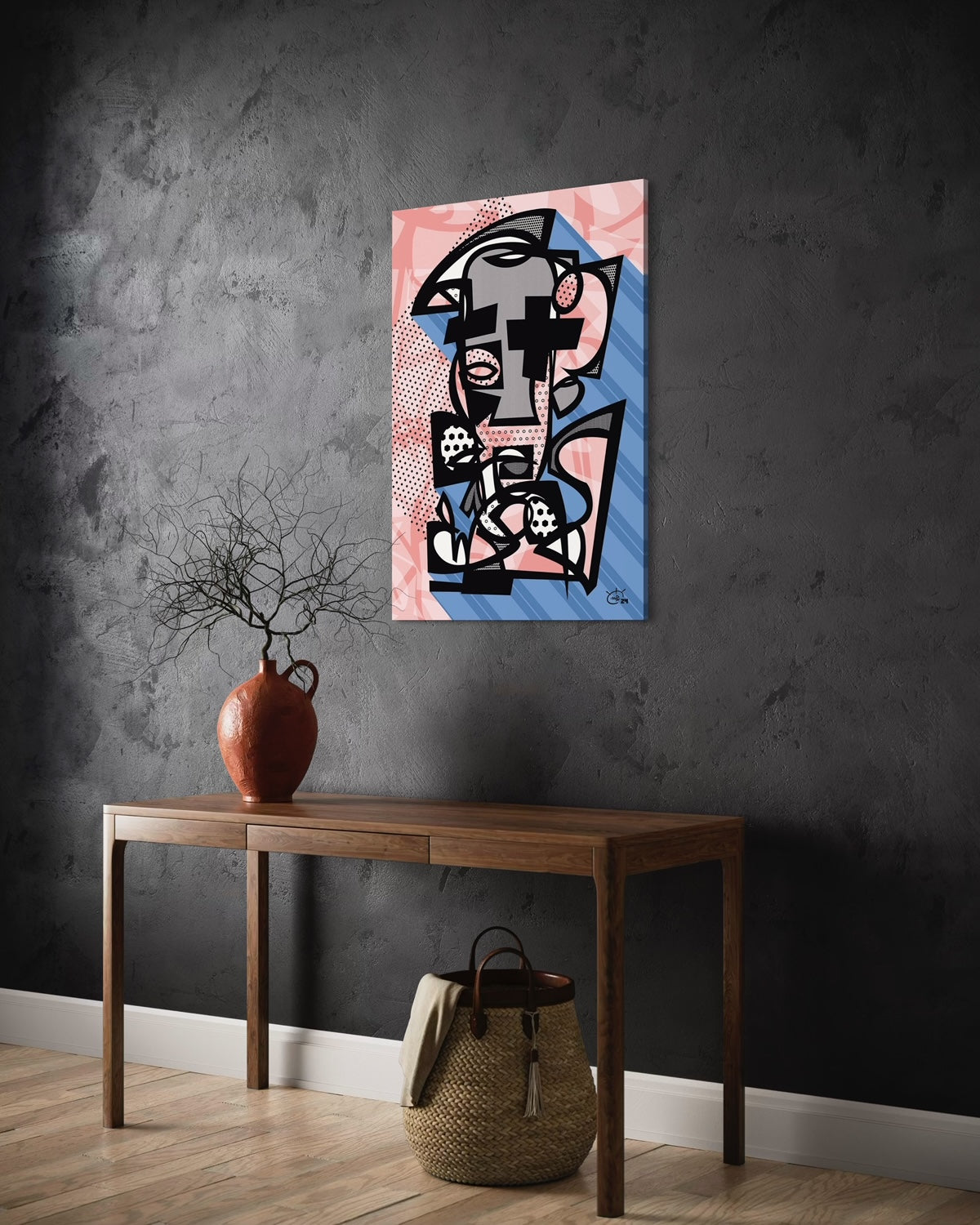 DJANGO | Abstract cubist canvas art print