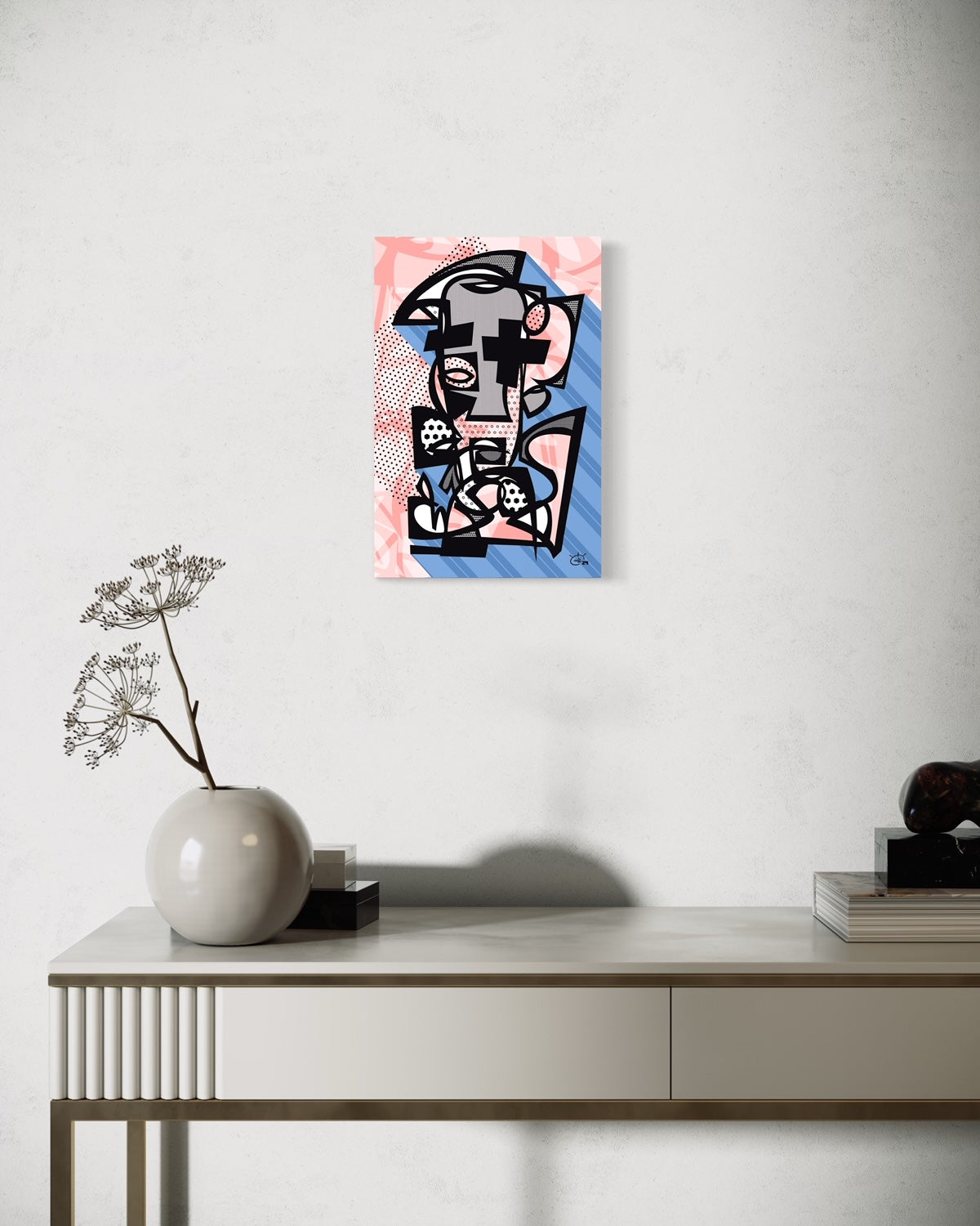 DJANGO | Abstract cubist canvas art print