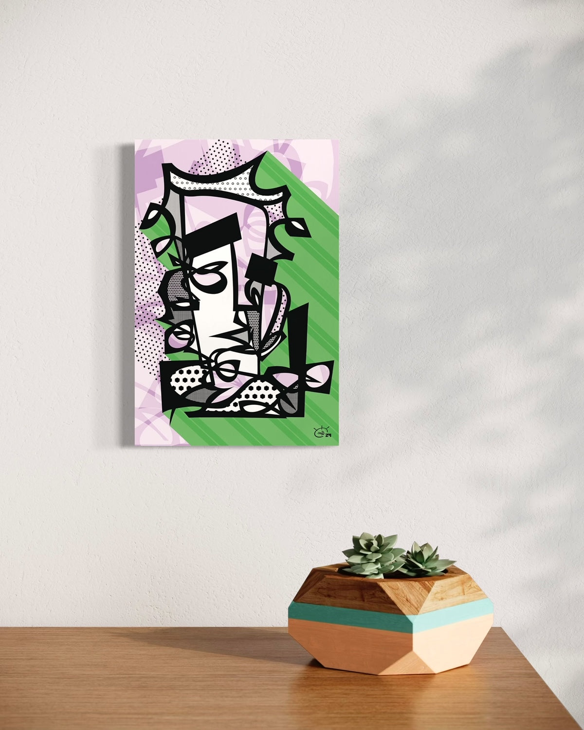 PUNKA | Modern abstract stylized one line canvas art print