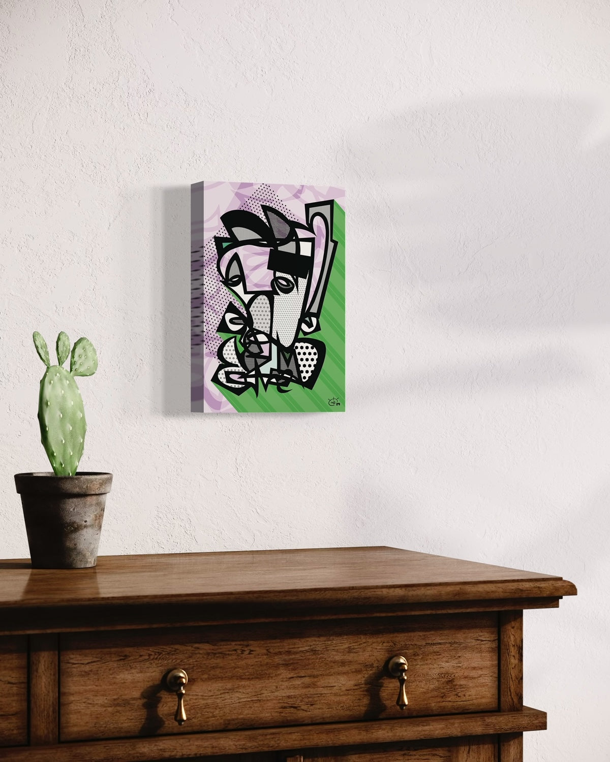 GRUMPY | Single line abstract canvas art print