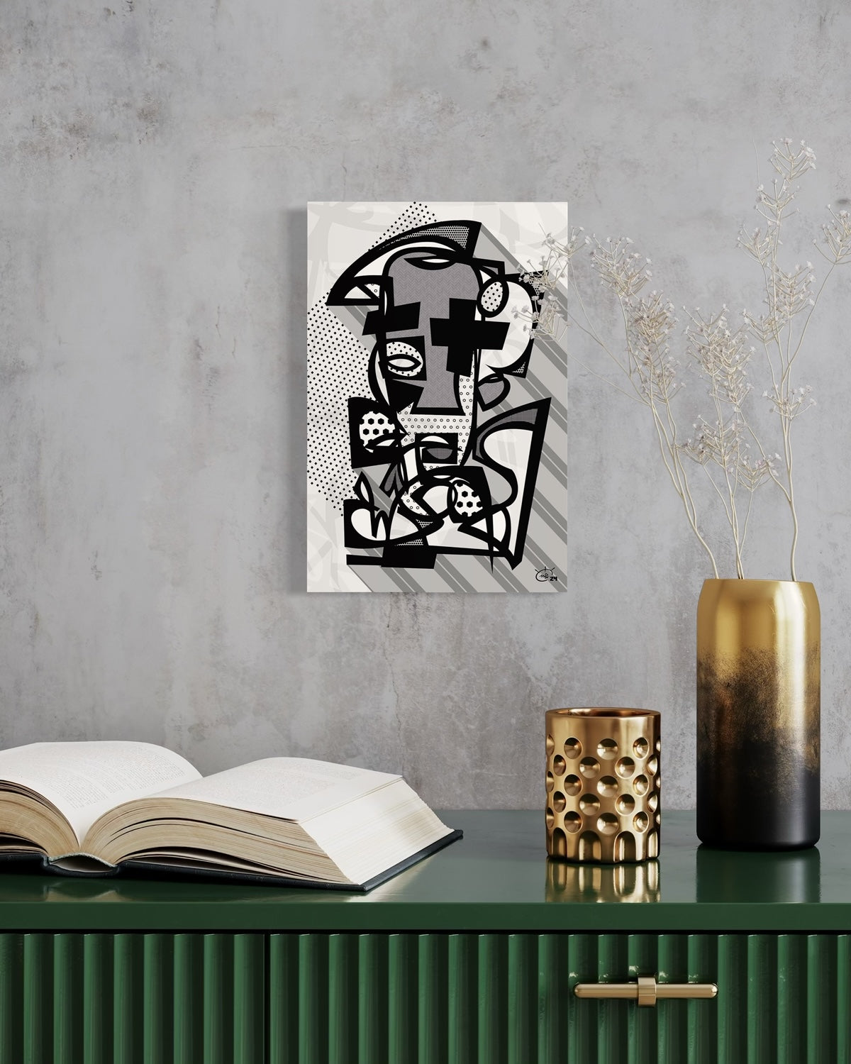 DJANGO | Abstract cubist canvas art print