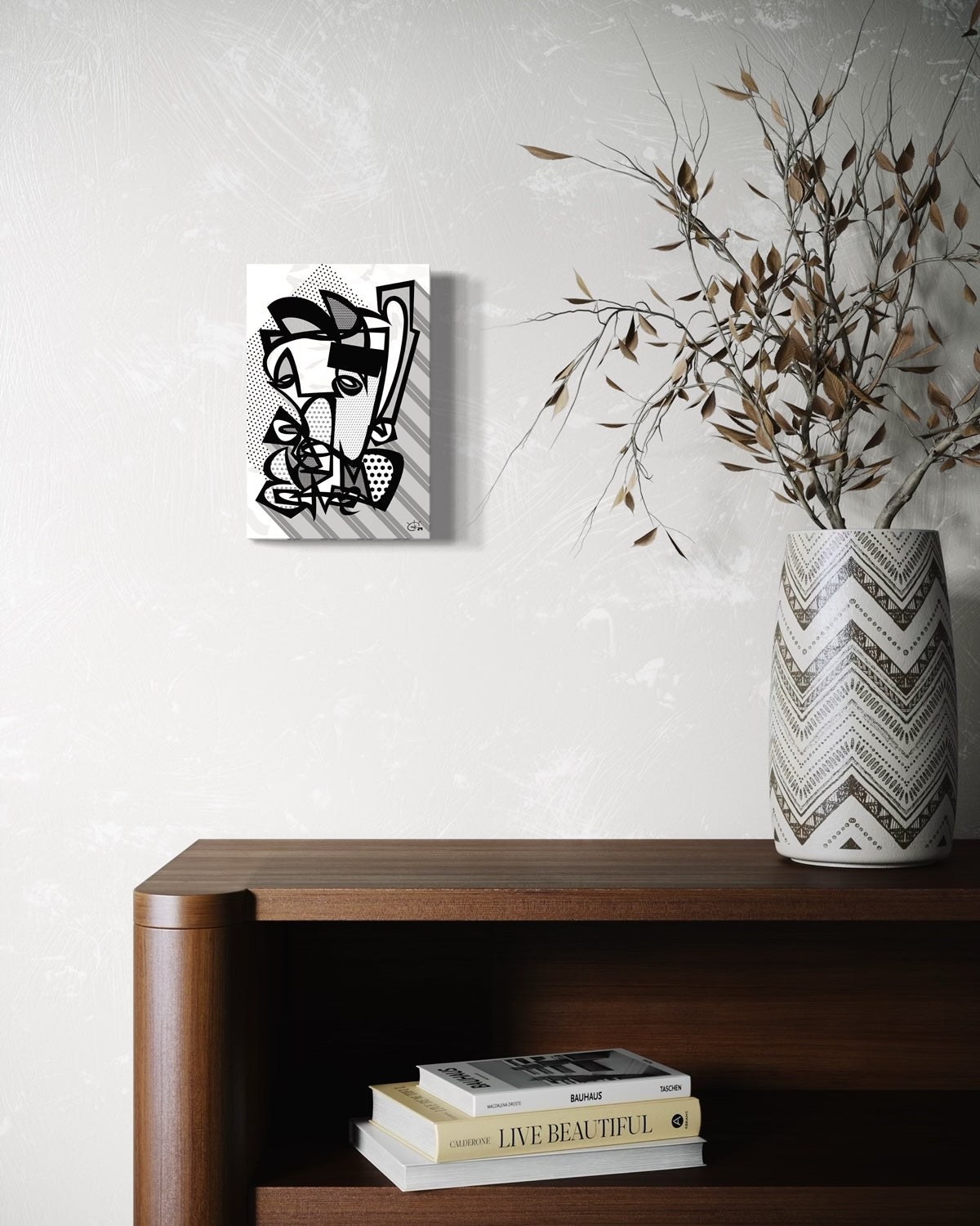 GRUMPY | Single line abstract canvas art print