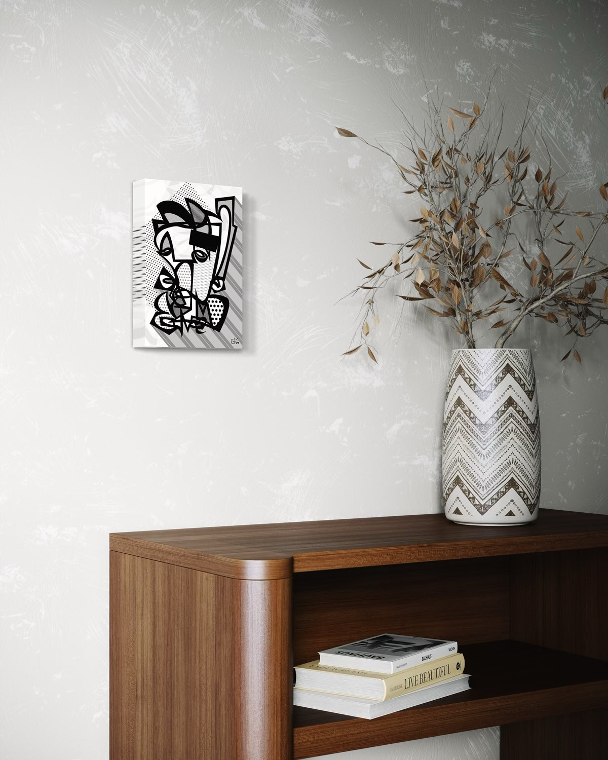 GRUMPY | Single line abstract canvas art print