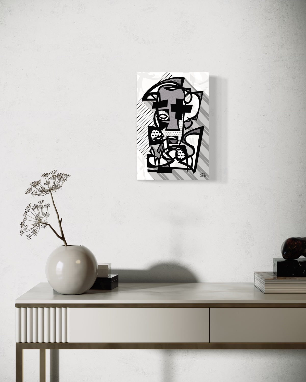 DJANGO | Abstract cubist canvas art print