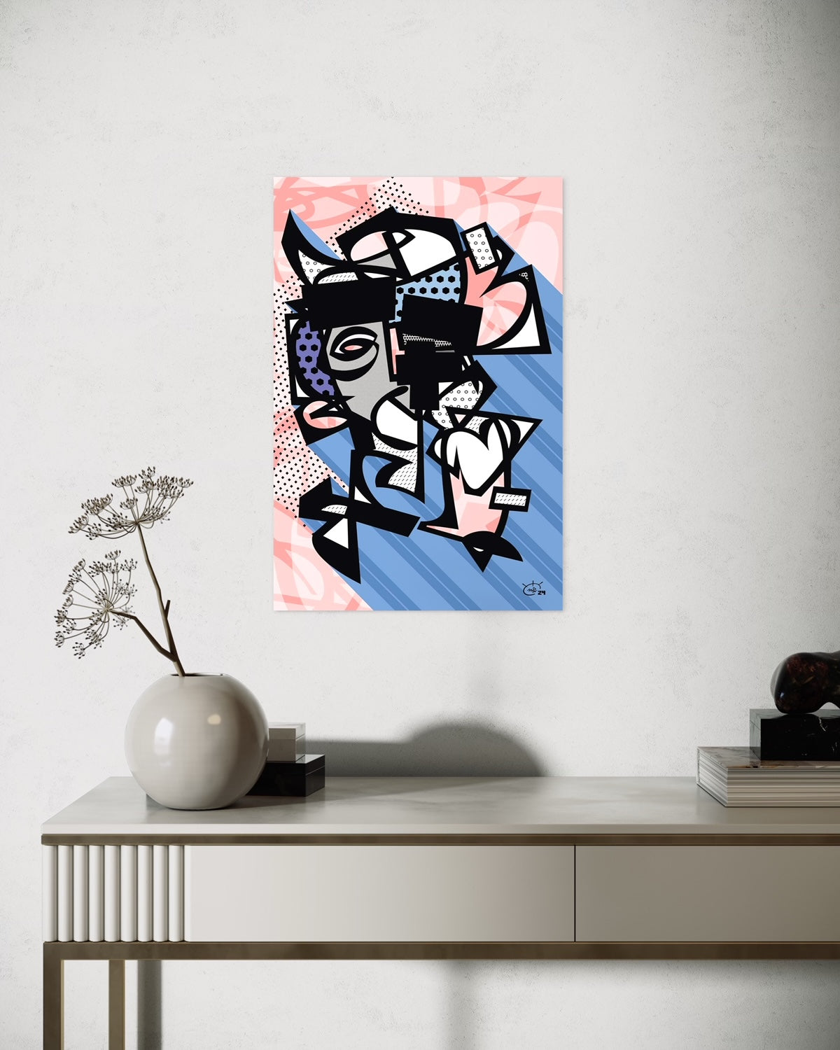 VATO LOCO | One line modern abstract fine art poster