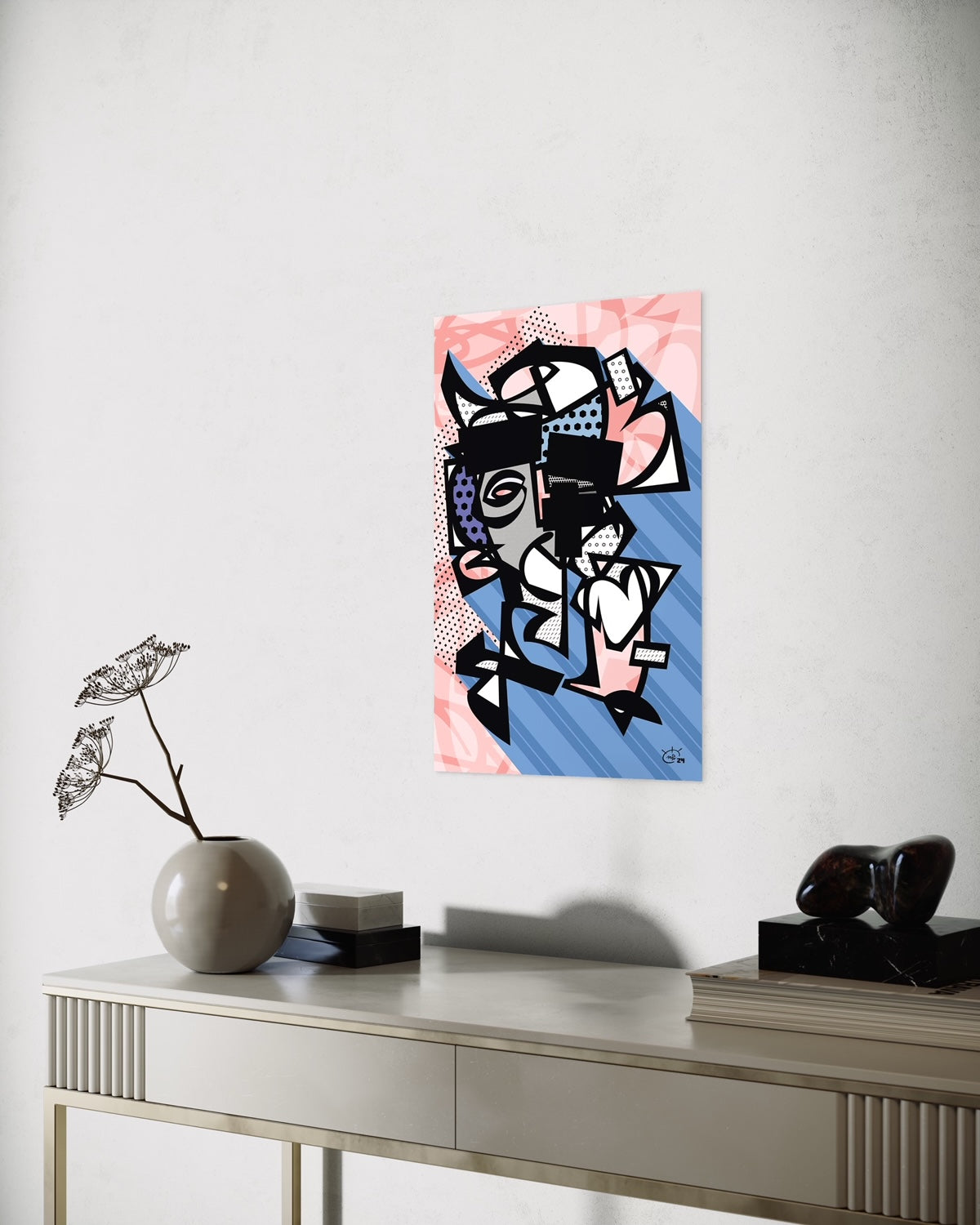 VATO LOCO | One line modern abstract fine art poster