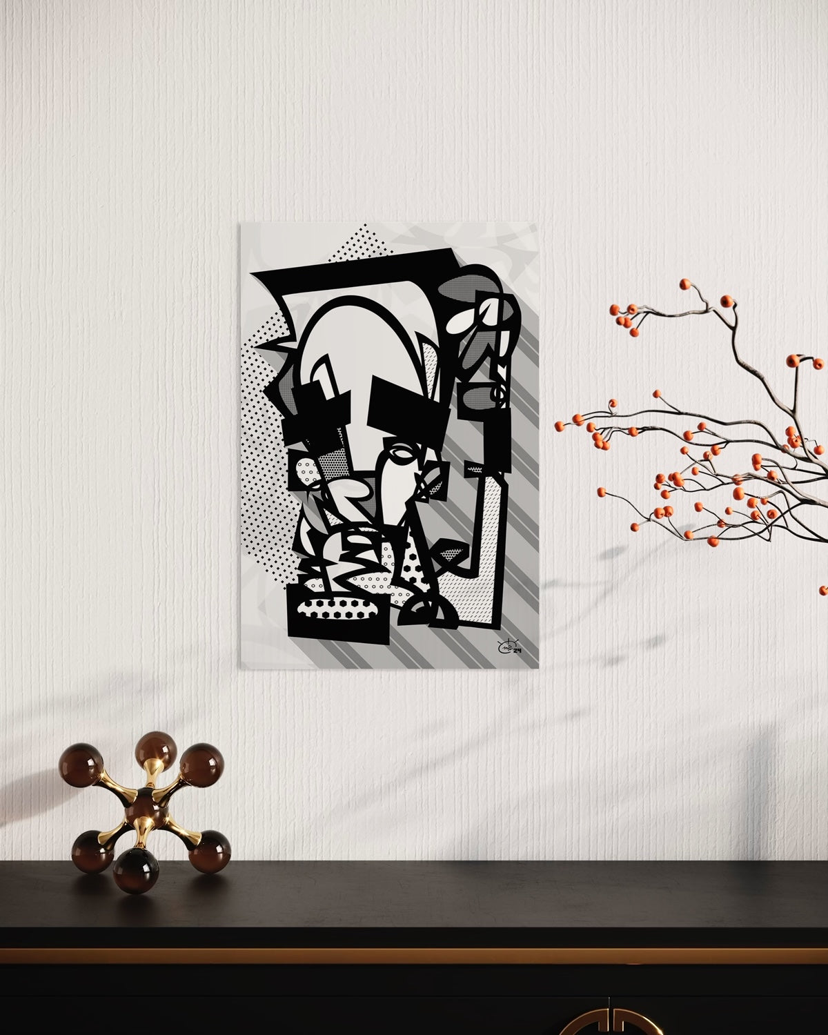 JUGGLA | One line modern abstract fine art poster