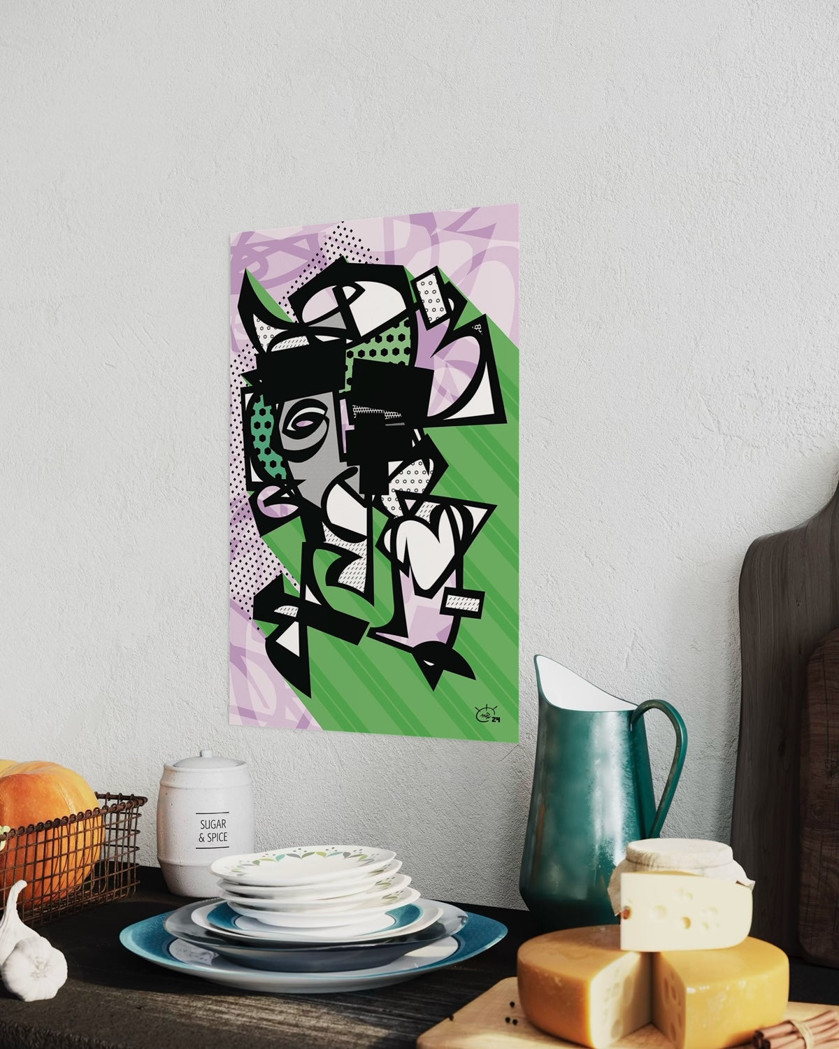 VATO LOCO | One line modern abstract fine art poster