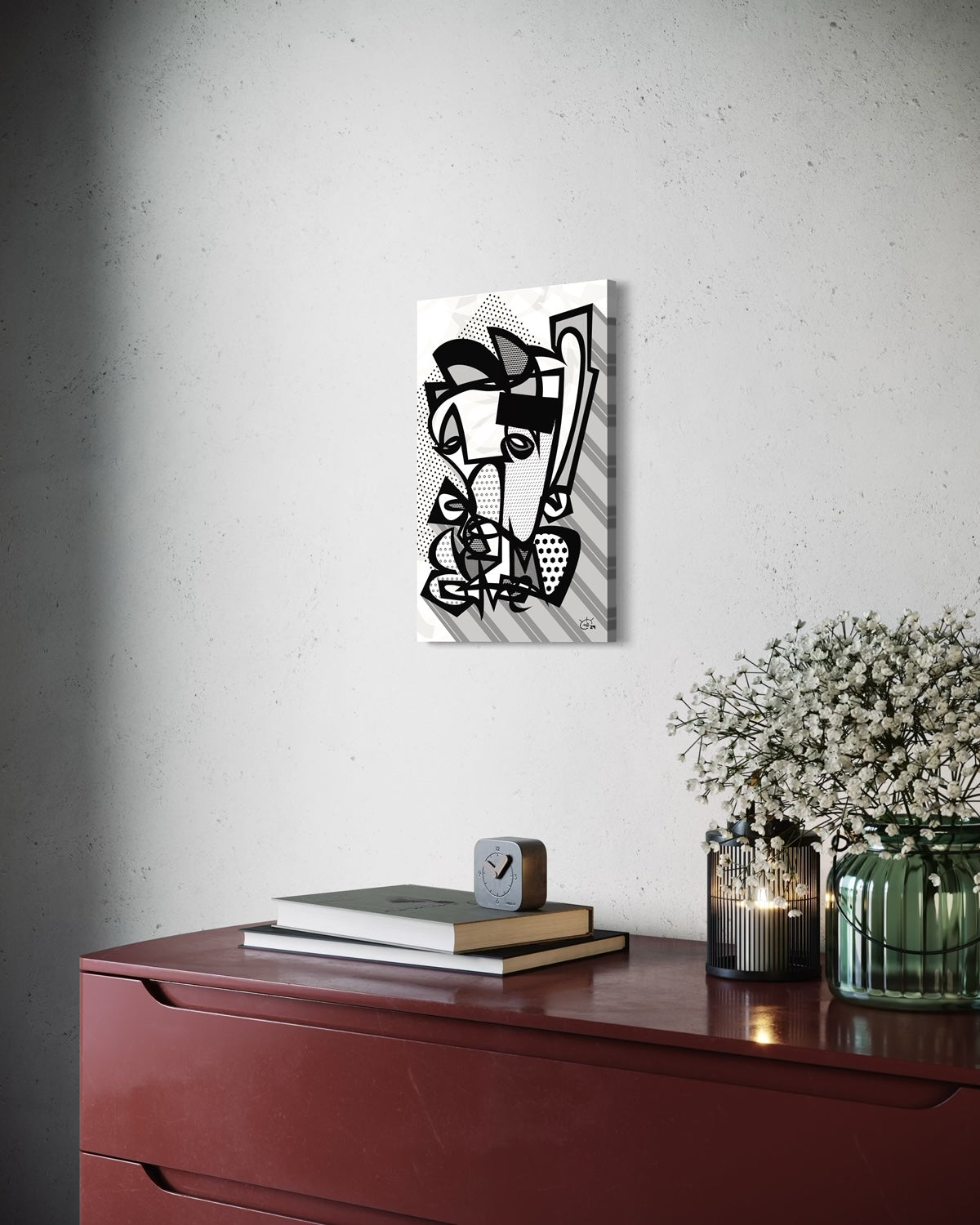 GRUMPY | Single line abstract canvas art print