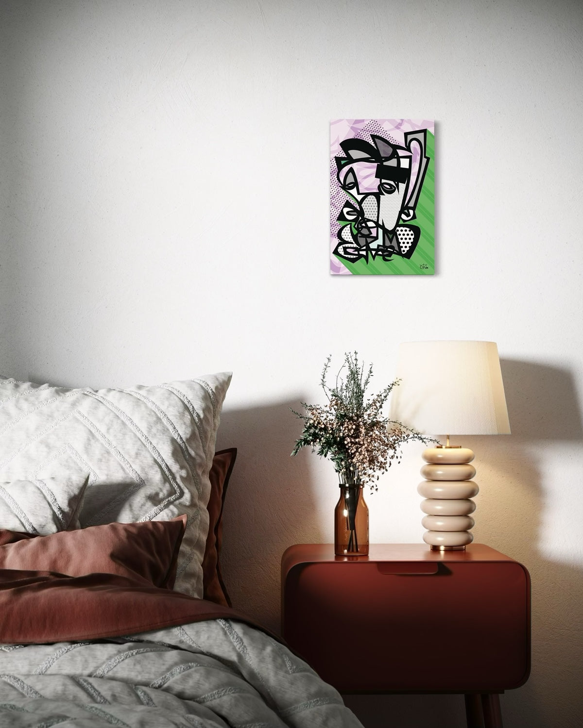 GRUMPY | Single line abstract canvas art print