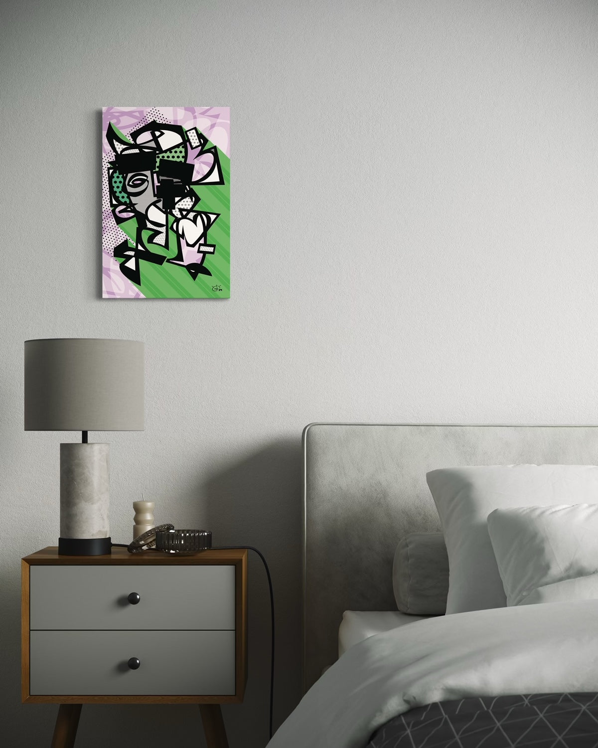 VATO LOCO | Single line modern abstract canvas art print