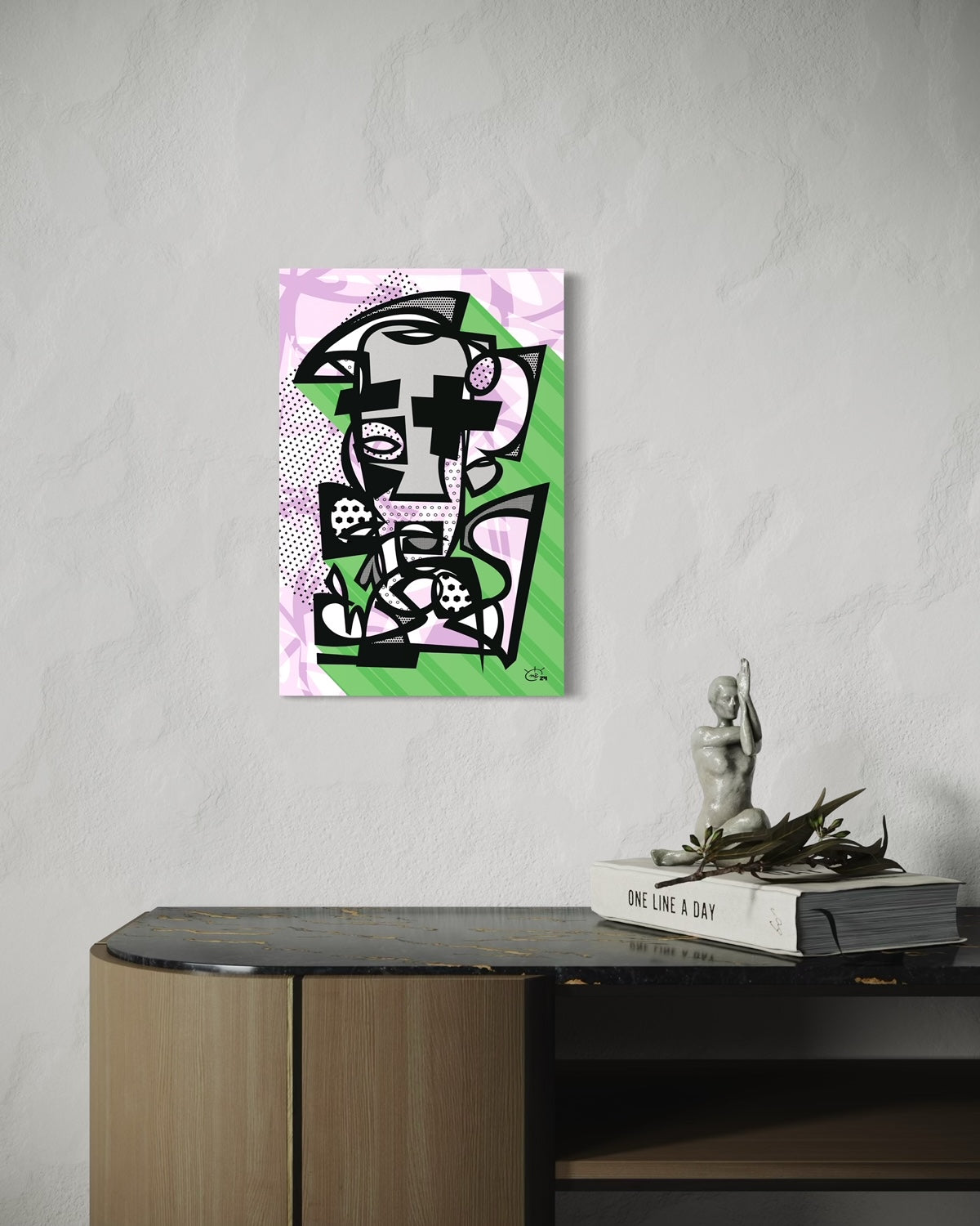 DJANGO | Abstract cubist canvas art print