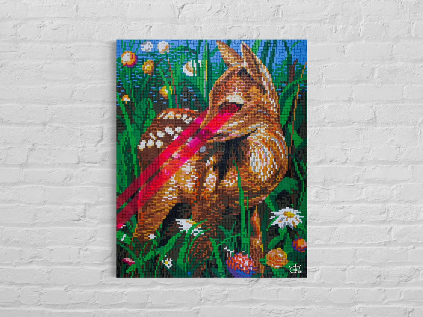 LASER BAMBI |  Stylized pixel art canvas print