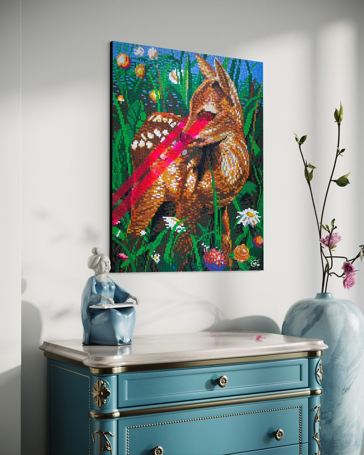 LASER BAMBI |  Stylized pixel art canvas print