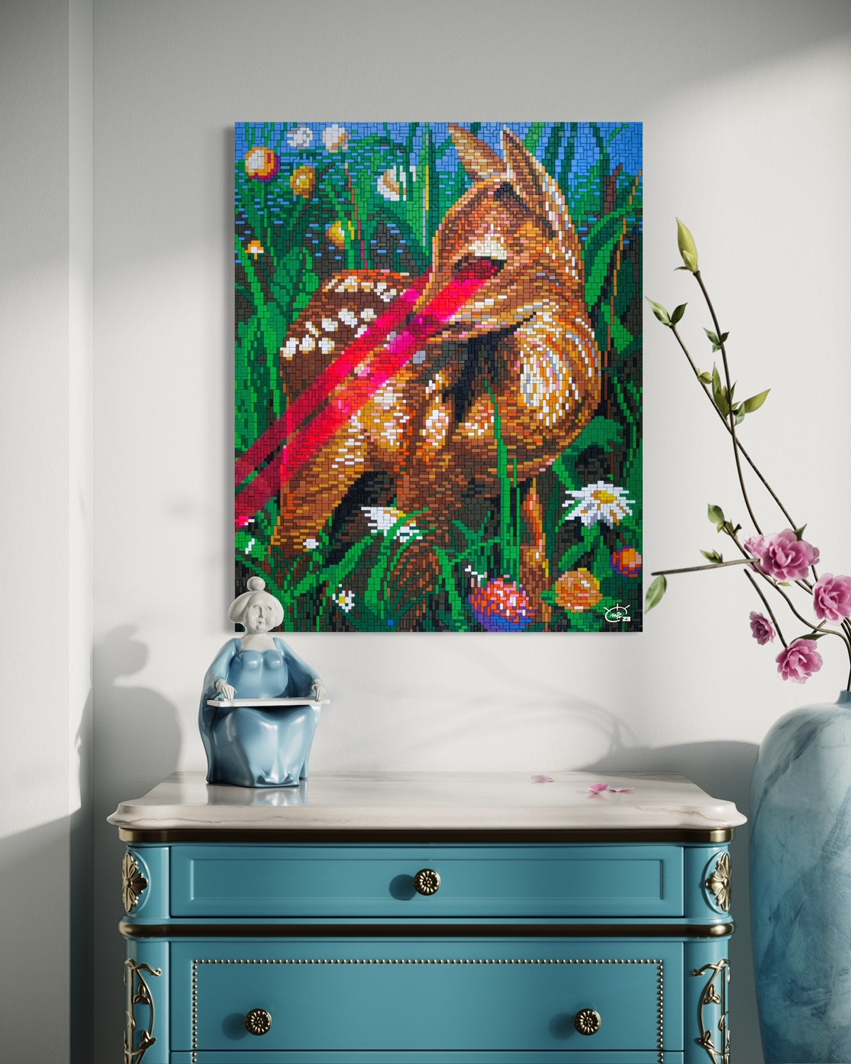 LASER BAMBI |  Stylized pixel art canvas print