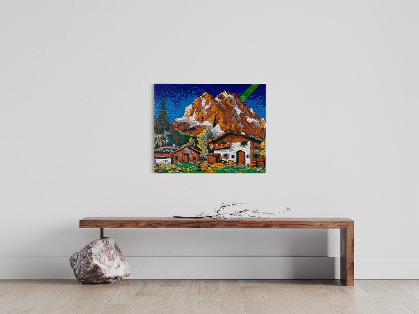 LASER HILL | pixel mountain landscape canvas art print