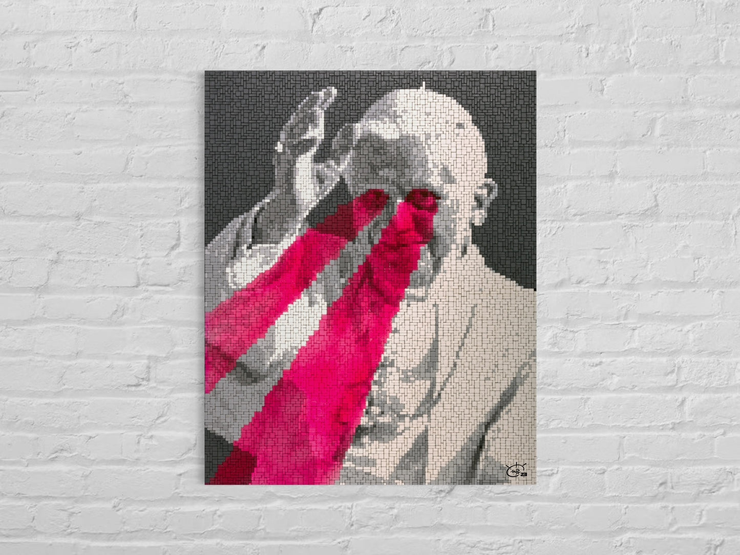 LASER POPE | Contemporary pixel canvas art print