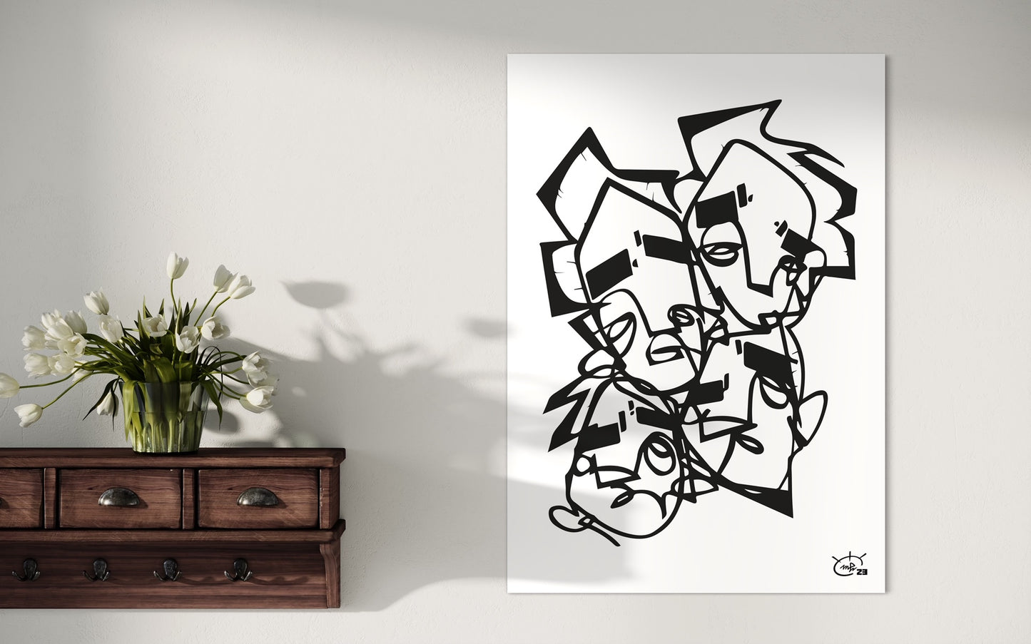 LIFE IS NO SUGAR LICKIN | One line modern canvas art print
