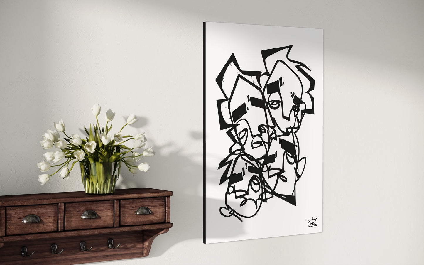 LIFE IS NO SUGAR LICKIN | One line modern canvas art print