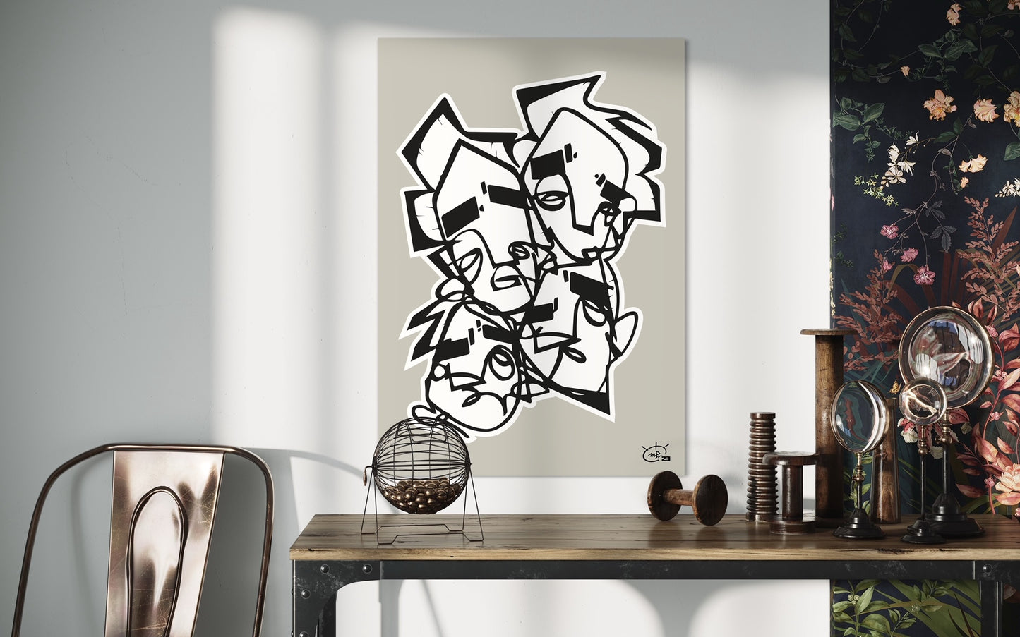 LIFE IS NO SUGAR LICKIN | One line modern canvas art print