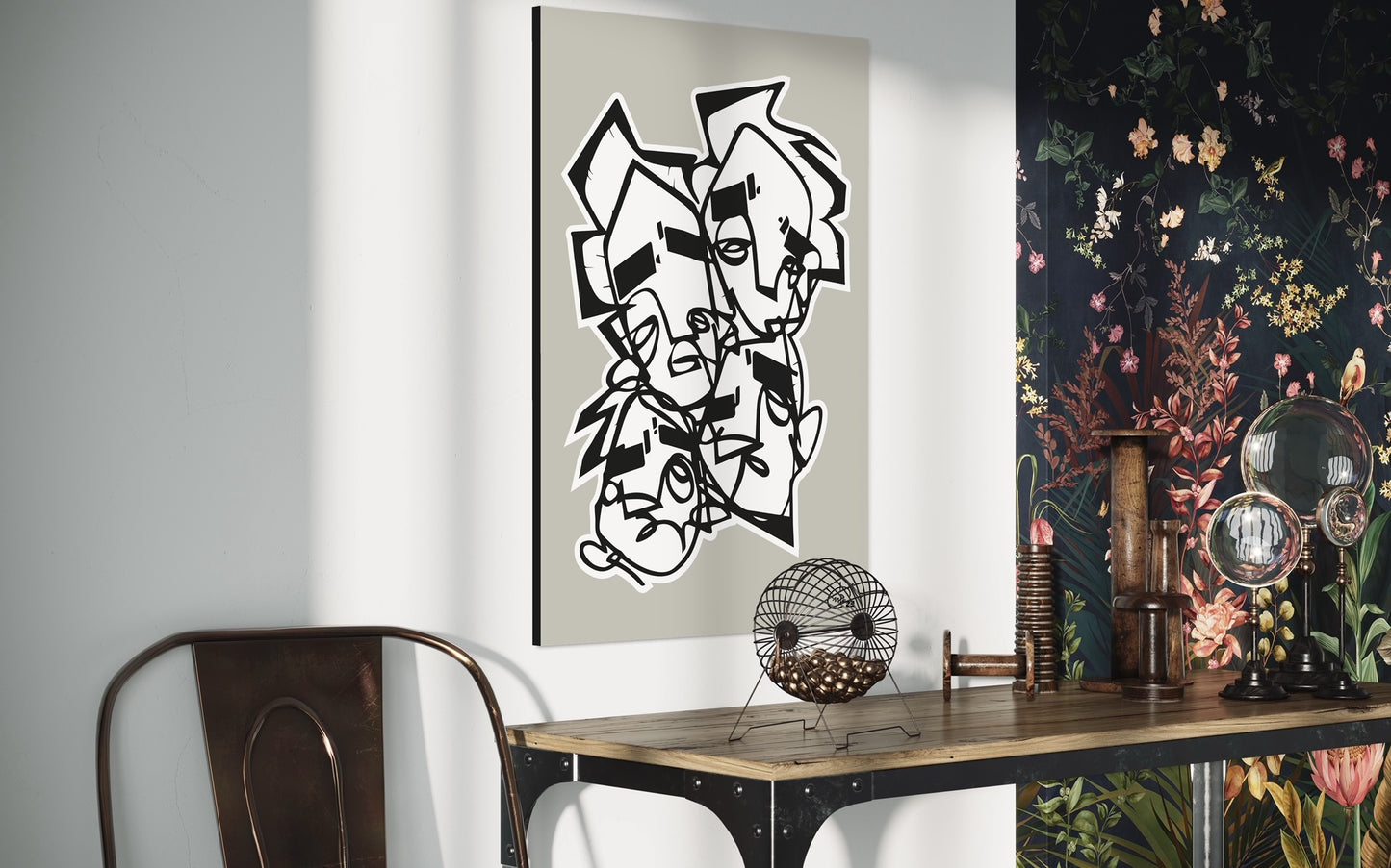 LIFE IS NO SUGAR LICKIN | One line modern canvas art print