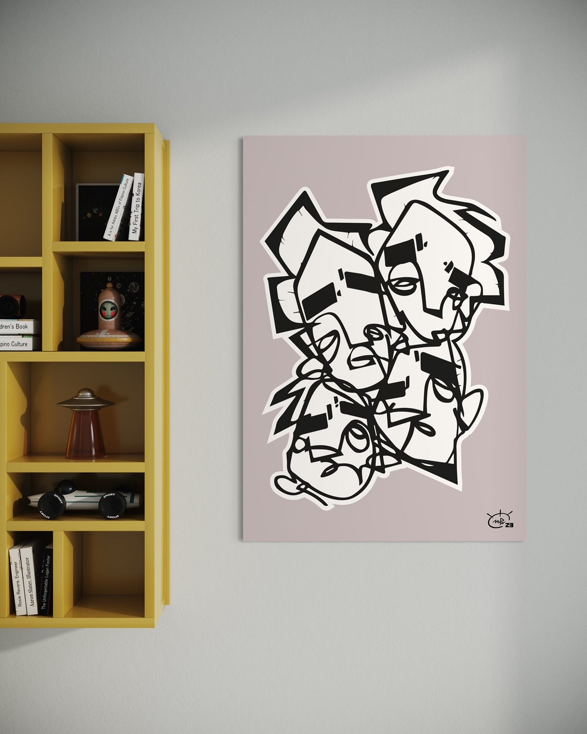 LIFE IS NO SUGAR LICKIN | One line modern canvas art print