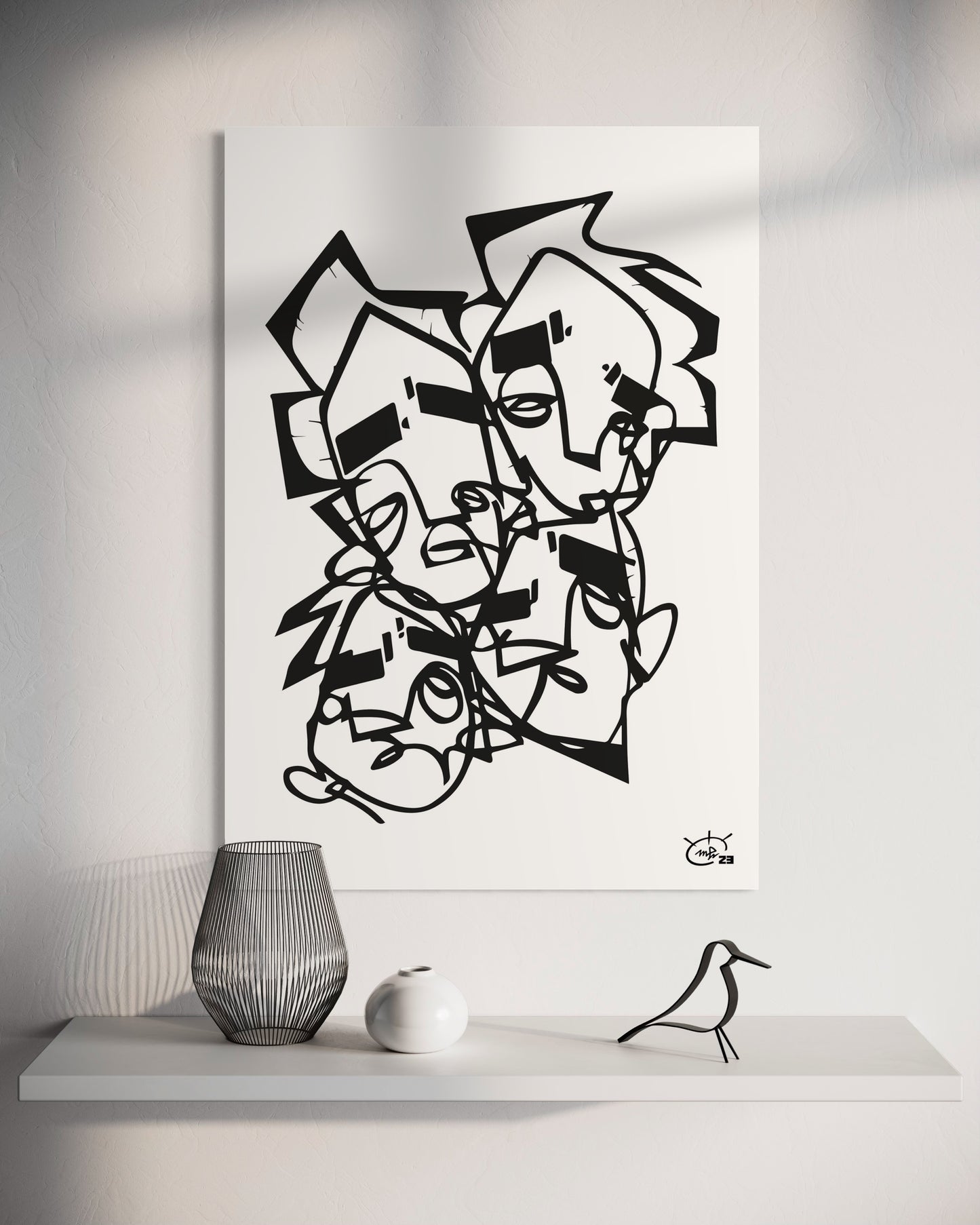 LIFE IS NO SUGAR LICKIN | One line modern canvas art print